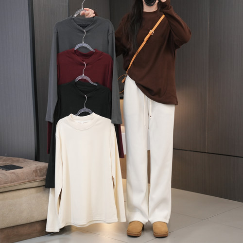 冬季必入半高领德绒保暖打底衫