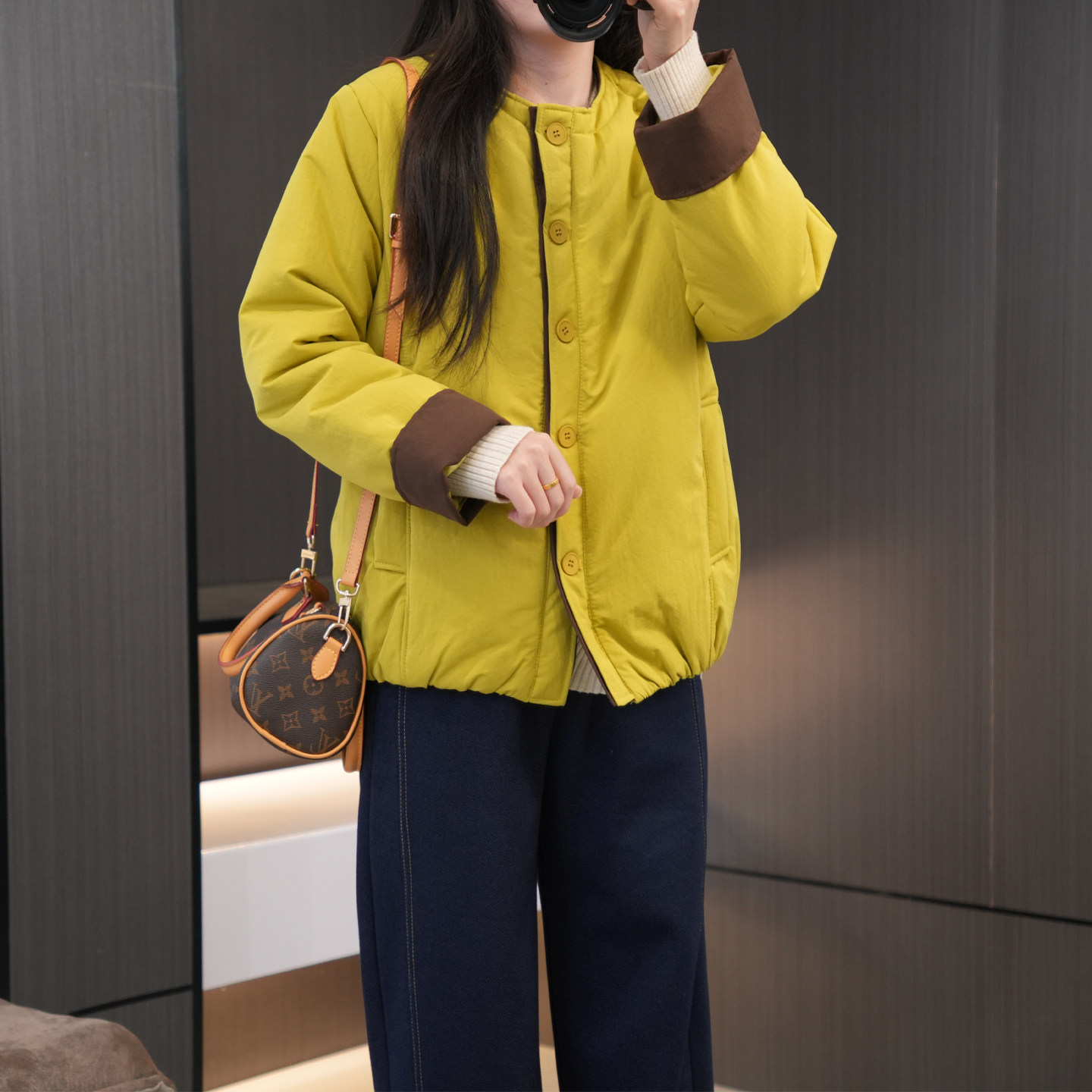 冬季时尚撞色圆领大码女装棉服 110-200斤胖妹妹宽松百搭显瘦外套,女装/女士精品,大码棉服,淘宝优惠券,粉丝福利购,淘宝优惠卷