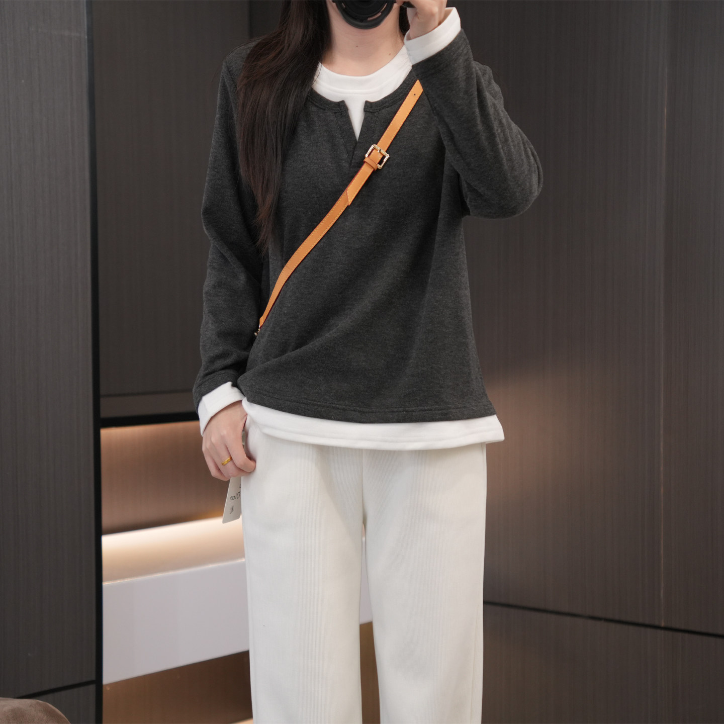 闭眼入加绒加厚减龄拼接假两件