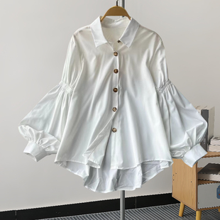 衬衣法式 港风复古灯笼袖 春春长袖 女2026新款 别致洋气上衣 内搭衬衫
