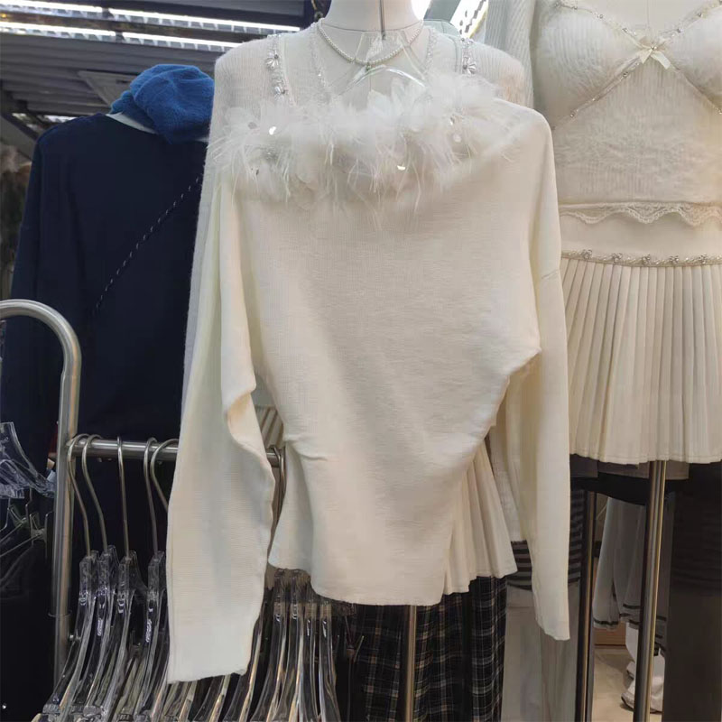 长袖显瘦针织衫女遮肉百搭上衣潮