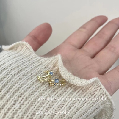 奶蓝百搭xxyolo耳环韩风银针女