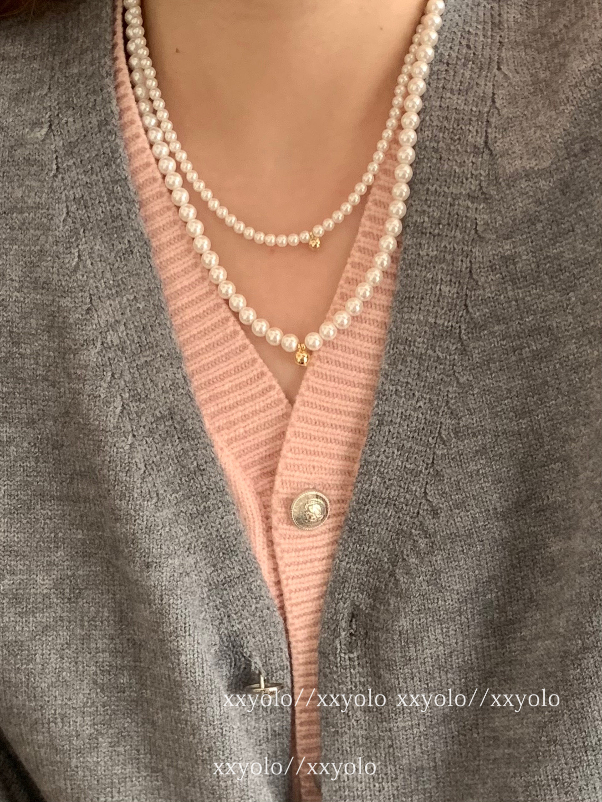 xxyolo女明星同款珍珠项链新品