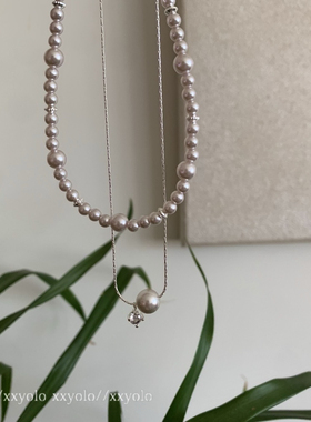 xxyolo/甜心巴黎 珍珠锆石项链简约高级感叠戴项链女气质