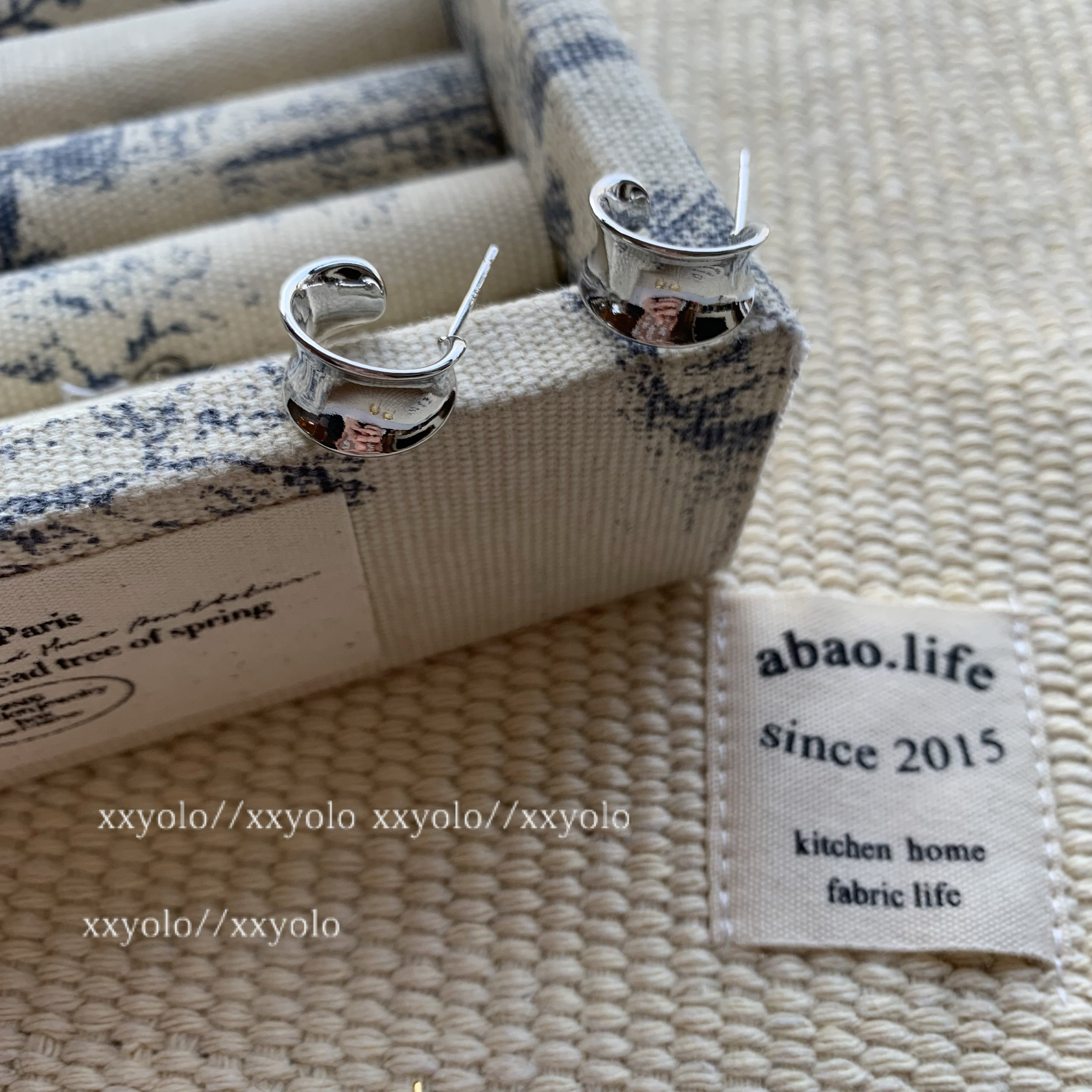 xxyolo/万能半圈 韩系简约百搭ins风小众设计感金属圆圈耳环耳夹