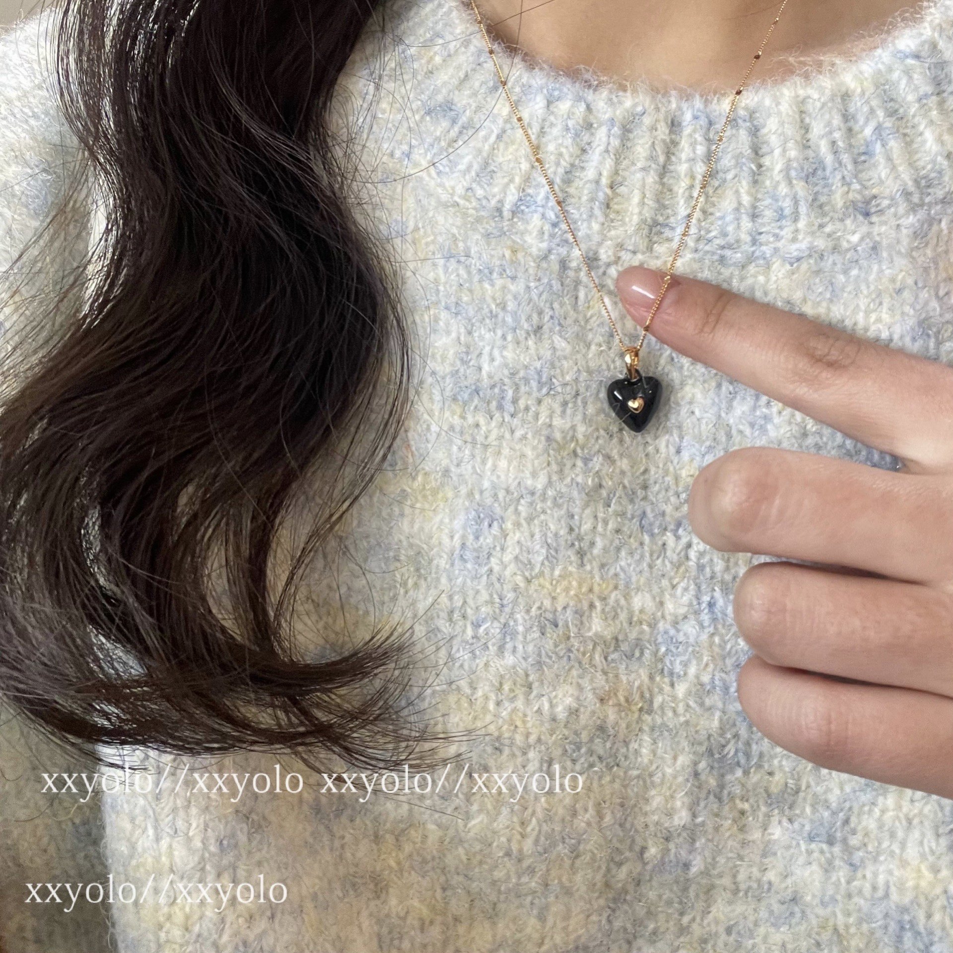 xxyolo合金爱心韩代新品项链
