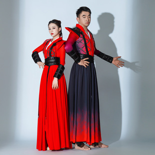 侠客风演出服花木兰剑舞象王行舞蹈演出服雪龙吟打鼓演出服套装