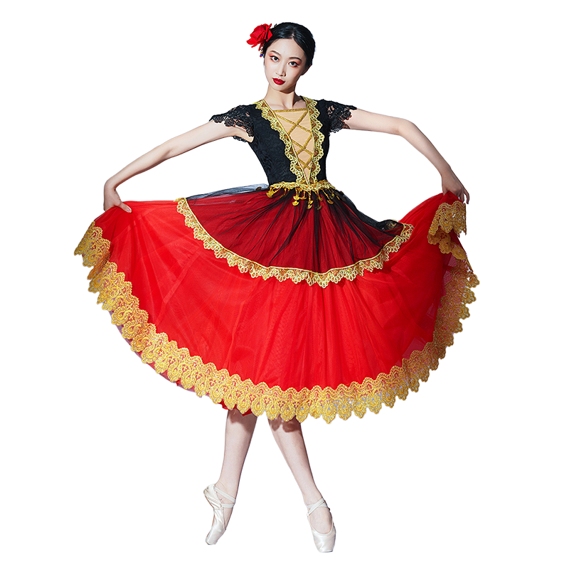 話劇表演服裝西班牙舞芭蕾舞裙歌劇舞臺(tái)劇服裝開場(chǎng)舞現(xiàn)代舞踢踏舞