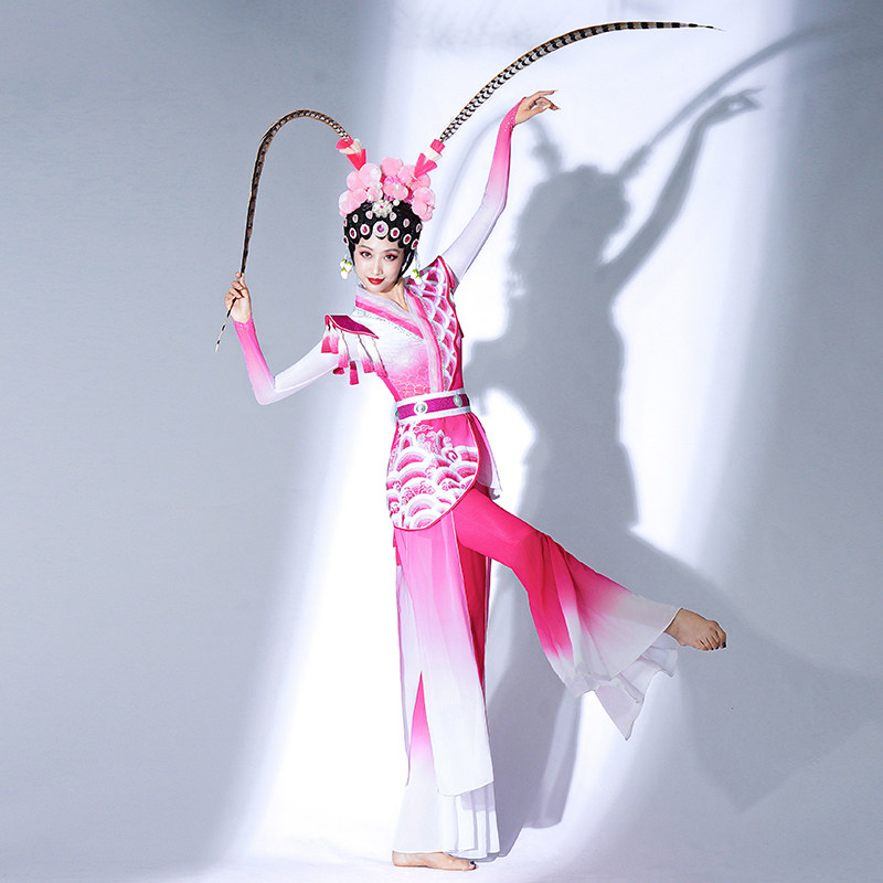 艺道演出服俏花旦演出服心有翎兮舞蹈服赤伶舞蹈服古典舞练功服图片
