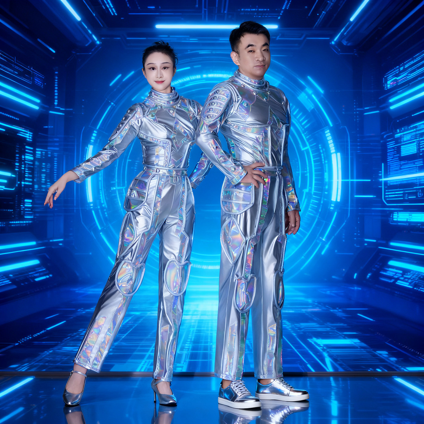 未来科技感服装赛博朋克ai机器人未来科技感服装开场舞伴舞演出服图片