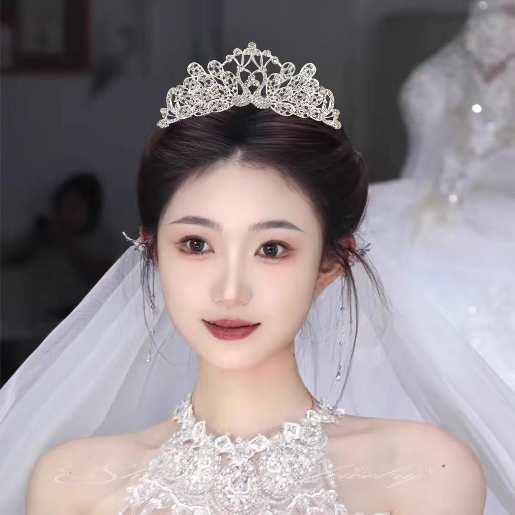 新娘皇冠头饰孔雀发箍优雅韩式发饰婚礼礼服配饰选美宴会女孩王冠