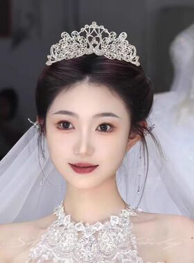 新娘皇冠头饰孔雀发箍优雅韩式发饰婚礼礼服配饰选美宴会女孩王冠
