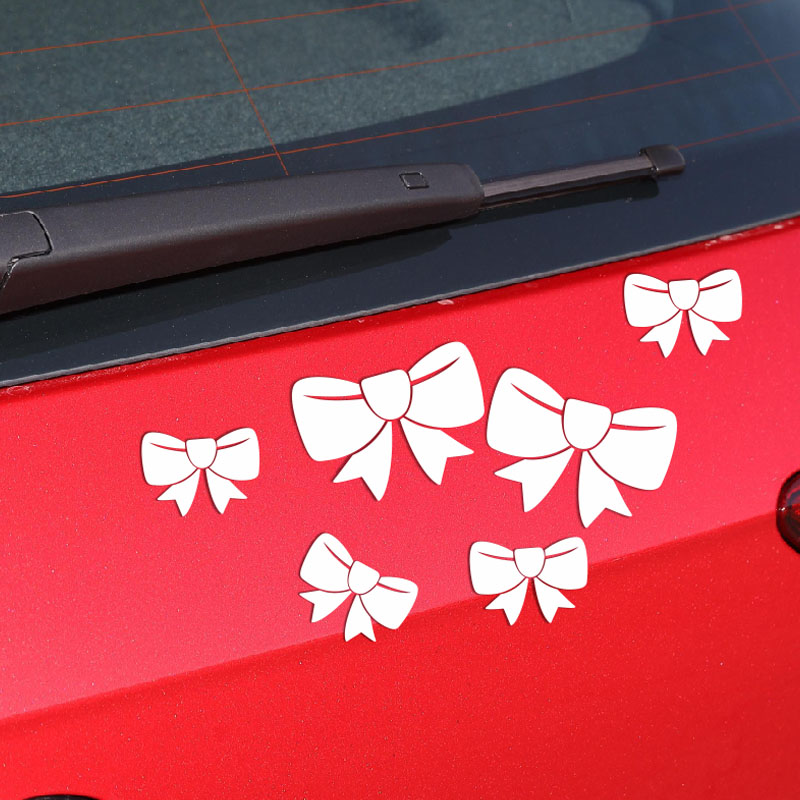 个性蝴蝶结汽车贴纸 电动车车贴遮挡划痕贴伤痕贴擦伤贴 卡通车贴