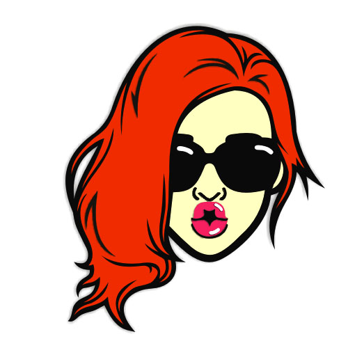 美女头像车贴划痕贴车门贴遮挡