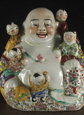 景德镇陶瓷平安中式客厅雕塑招财