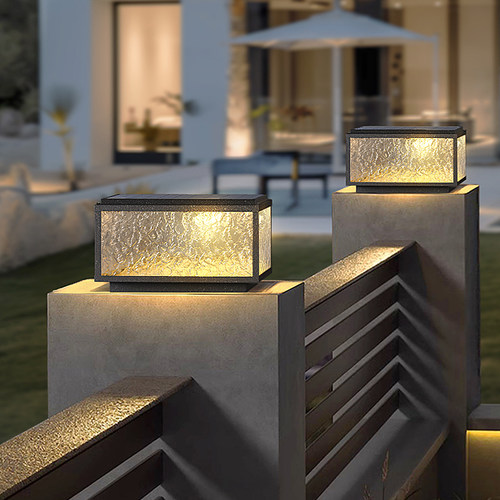 韩都柱头灯太阳能防水批发柱子灯