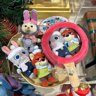 香港迪士尼疯狂动物城迷你朱迪尼克挂件雪糕痛包芬尼克毛绒钥匙扣