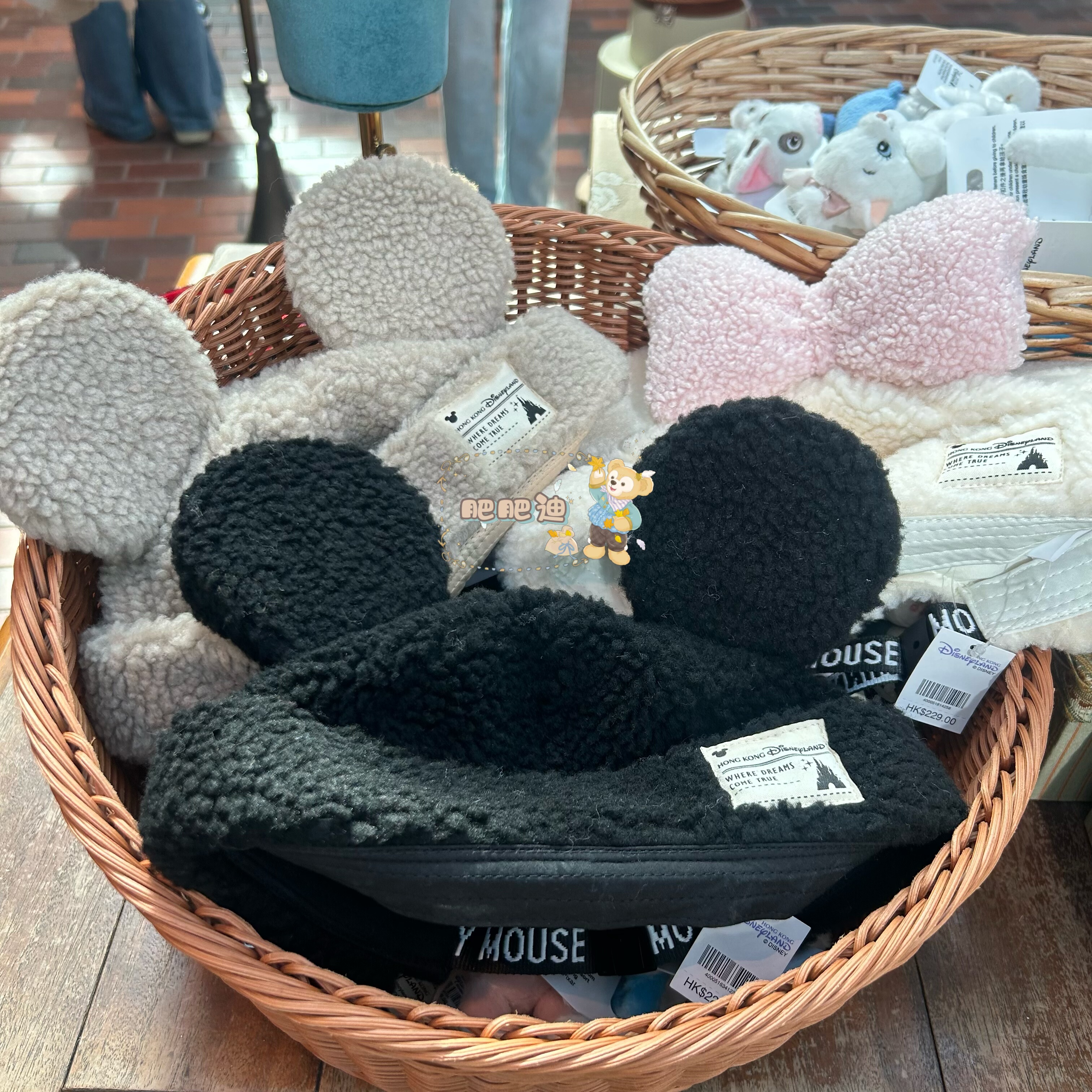 香港迪士尼米奇米妮冬季毛绒帽保暖头饰,模玩/动漫/周边/娃圈三坑/桌游,动漫T恤/鞋帽/服装,淘宝优惠券,粉丝福利购,淘宝优惠卷