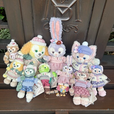 香港迪士尼2025冬日玲娜贝儿可琦安毛绒挂件达菲玫玫圣诞冬季公仔