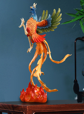 凤凰于飞客厅工艺品纯铜轻奢礼品