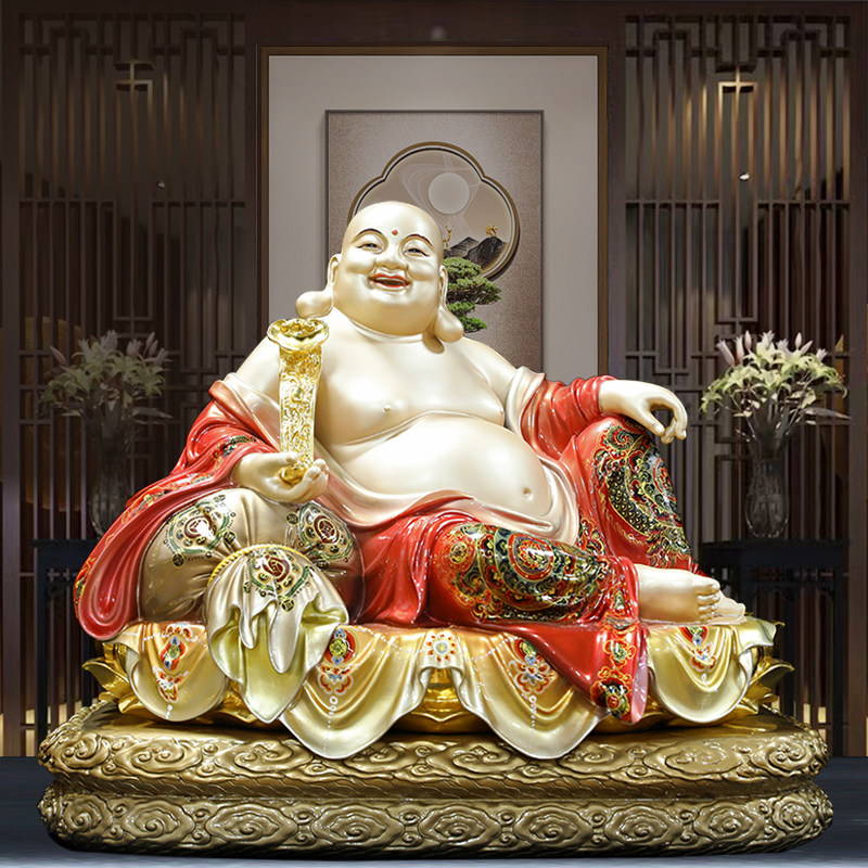珐琅彩弥勒佛菩萨笑佛招财摆件