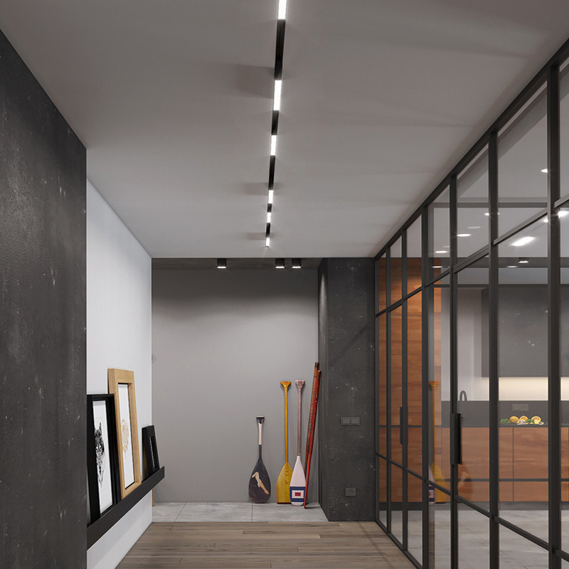 三雄极光明装磁吸轨道灯射灯无边框嵌入式线条灯客厅无主灯照明