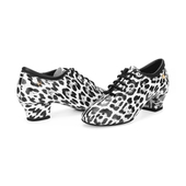 练习鞋 08拉丁白点豹纹牛皮教师舞鞋 中跟底软 1060 ADSABAG升级版