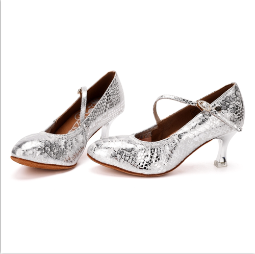 银色鞋ADSMISSFUN女摩舞鞋软底银