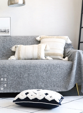 北欧布艺沙发套罩灰色棉麻加厚单人沙发套全包万能套罩通用型定制