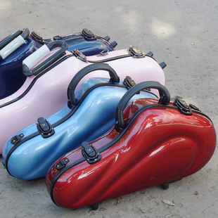 降B高音小弯管萨克斯箱包玻璃钢彩色背包双肩背手提箱