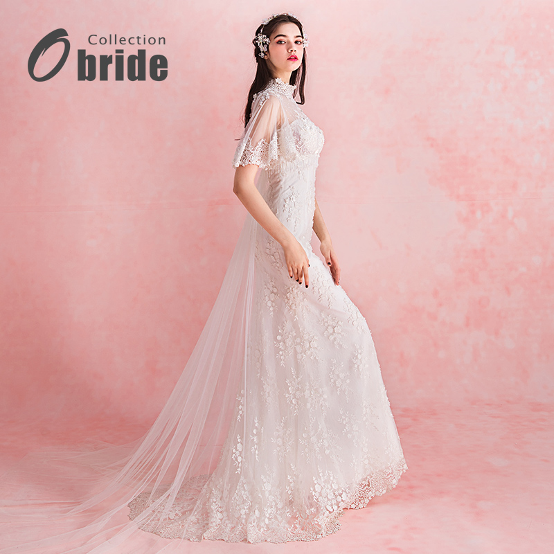 Obride【曼丽】原创超仙显瘦鱼尾婚纱复古轻奢梦幻轻婚纱礼服定制