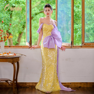 主持人乐器演奏礼服 礼服高端轻奢小众演出年会大码 Obride 揽月