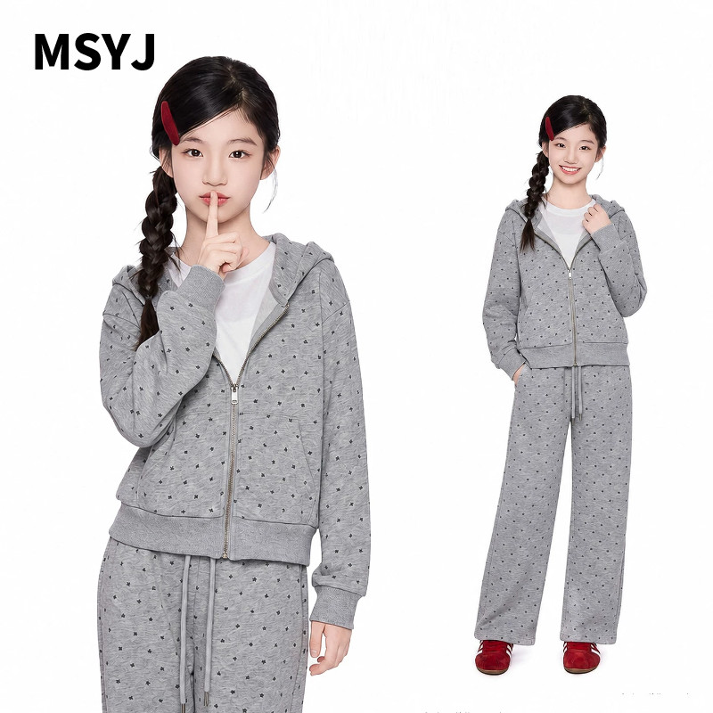 MSYJ 儿童星星印花卫衣套装2026童装女童秋装新款休闲运动两件套