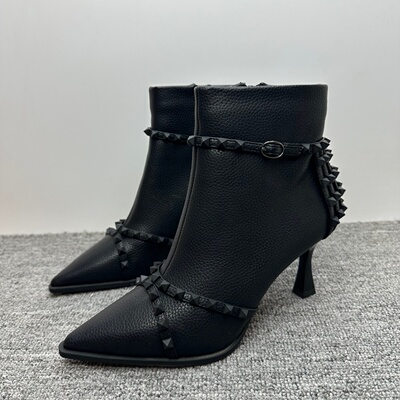 冬新款加绒女靴细跟时装靴