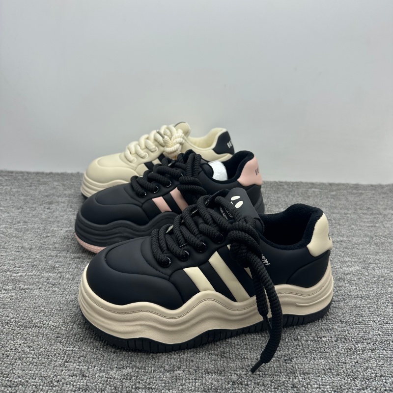 冬季新款真皮厚底加绒女鞋时尚