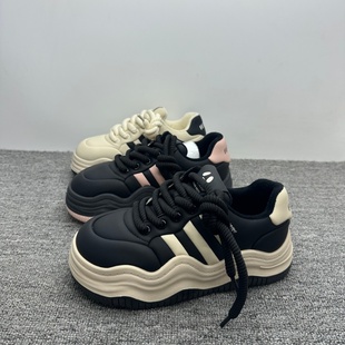 撤柜处理冬季新款真皮厚底加绒女鞋时尚百搭德训鞋休闲板鞋棉鞋