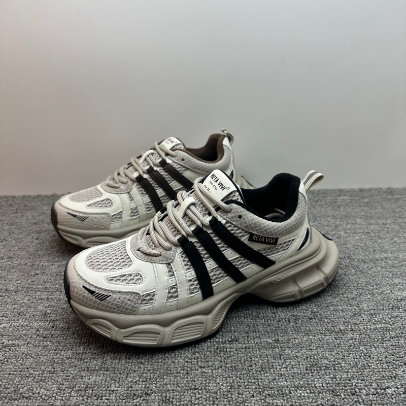 秋冬新款超火真皮加绒老爹鞋女