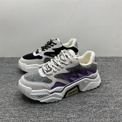 显脚小棉鞋女加绒加厚保暖女鞋