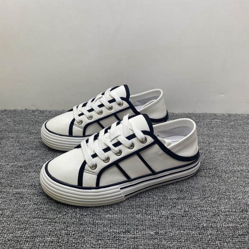 春季新款真皮小白鞋女百搭