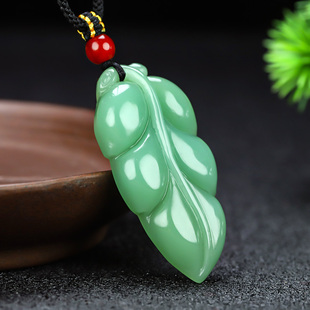 和田玉金枝玉叶吊坠男女款新疆玉且末蓝大业有成树叶挂件玉石玉坠