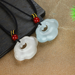 和田玉如意锁平安锁祥云锁挂件吊坠项链新疆玉宝宝锁玉坠玉佩项链