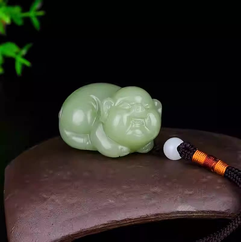 把件发财猪玉佩且末料