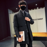 2108`大口袋工装羽绒棉服中长款棉衣男P135黑色，男装棉衣，电商A066