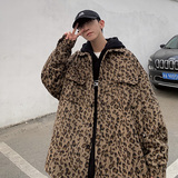 CT01原宿ulzzang豹纹呢料外套男学生夹克衬衫男P6888棕色，男装夹克，电商A066