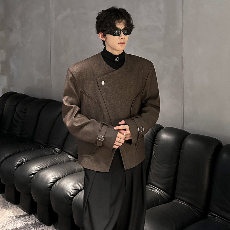 KT1035垫肩款立体剪裁秀场百搭休闲中式夹克外套男P108,男装夹克,电商A066