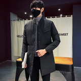 2108`大口袋工装羽绒棉服中长款棉衣男P135黑色，男装棉衣，电商A066