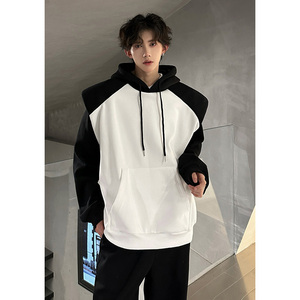 KT1003`套装假两件垫肩款ins潮流高级连帽卫衣男女卫衣P75裤子P48图片