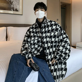 CT09港风情侣宽松大千鸟格呢料衬衫夹克外套男P68，男装夹克，电商A066
