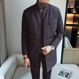 2108`大口袋工装羽绒棉服中长款棉衣男P135黑色，男装棉衣，电商A066