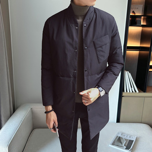 2108`大口袋工装 羽绒棉服中长款棉衣男  P135  黑色图片